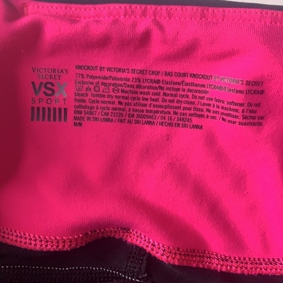 Victoria Secret X Sport crop compression legging medium hot pink black - Picture 4 of 4